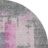 8' Blush And Gray Abstract Washable Round Rug With UV Protection