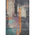 5' X 8' Charcoal Orange And Purple Abstract Washable Area Rug With UV Protection