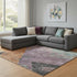 8' X 10' Charcoal Orange And Purple Abstract Washable Area Rug With UV Protection