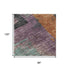 8' X 10' Charcoal Orange And Purple Abstract Washable Area Rug With UV Protection