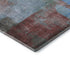 8' Sky Blue Gray And Silver Abstract Washable Round Rug With UV Protection