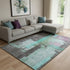 8' X 10' Teal Gray And Silver Abstract Washable Area Rug With UV Protection