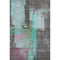 8' X 10' Teal Gray And Silver Abstract Washable Area Rug With UV Protection