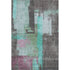 9' X 12' Teal Gray And Silver Abstract Washable Area Rug With UV Protection