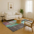 9' X 12' Teal Gray And Silver Abstract Washable Area Rug With UV Protection