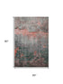 5' X 8' Coral Gray And Silver Abstract Washable Area Rug With UV Protection
