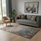 5' X 8' Coral Gray And Silver Abstract Washable Area Rug With UV Protection