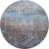 8' Sky Blue Gray And Silver Abstract Washable Round Rug With UV Protection
