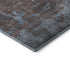 8' Sky Blue Gray And Silver Abstract Washable Round Rug With UV Protection