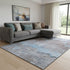 8' X 10' Sky Blue Gray And Silver Abstract Washable Area Rug With UV Protection