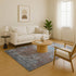 8' X 10' Sky Blue Gray And Silver Abstract Washable Area Rug With UV Protection