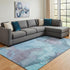 8' X 10' Blue And Gray Abstract Washable Area Rug With UV Protection