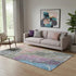 5' X 8' Brown Purple And Blue Abstract Washable Area Rug With UV Protection