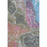 5' X 8' Brown Purple And Blue Abstract Washable Area Rug With UV Protection