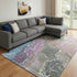8' X 10' Brown Purple And Blue Abstract Washable Area Rug With UV Protection