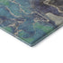 5' X 8' Blue Green And Orange Abstract Washable Area Rug With UV Protection