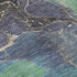 5' X 8' Blue Green And Orange Abstract Washable Area Rug With UV Protection