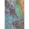 8' X 10' Blue Green And Orange Abstract Washable Area Rug With UV Protection