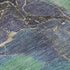 8' X 10' Blue Green And Orange Abstract Washable Area Rug With UV Protection