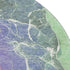 8' Purple Blue And Green Abstract Washable Round Rug With UV Protection