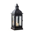 13" Clear And Black Glass And Metal Tabletop Lantern Candle Holder