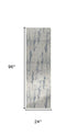 8' X 10' Ivory And Slate Blue Abstract Washable Area Rug