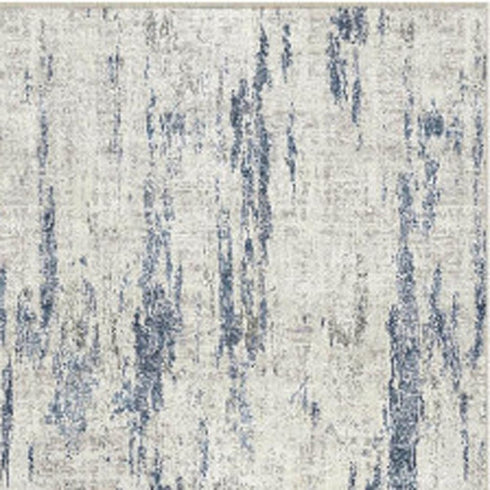 8' X 10' Ivory And Slate Blue Abstract Washable Area Rug