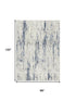8' X 10' Ivory And Slate Blue Abstract Washable Area Rug