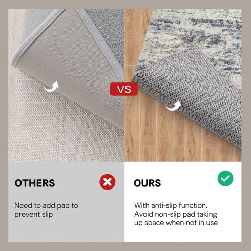 8' X 10' Ivory And Slate Blue Abstract Washable Area Rug