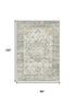 8' X 10' Brown Ivory And Light Green Floral Washable Area Rug