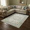 8' X 10' Brown Ivory And Light Green Floral Washable Area Rug