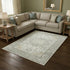 8' X 10' Brown Ivory And Light Green Floral Washable Area Rug