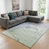 8' X 10' Artichoke Green Lavender And Ivory Abstract Washable Area Rug With UV Protection
