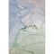 8' X 10' Artichoke Green Lavender And Ivory Abstract Washable Area Rug With UV Protection