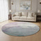 8' Pale Aqua Lavender And Ivory Abstract Washable Round Rug With UV Protection