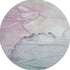 8' Pale Aqua Lavender And Ivory Abstract Washable Round Rug With UV Protection