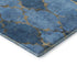 5' X 8' Blue And Gold Damask Washable Area Rug With UV Protection