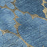 5' X 8' Blue And Gold Damask Washable Area Rug With UV Protection