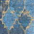 5' X 8' Blue And Gold Damask Washable Area Rug With UV Protection