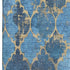 5' X 8' Blue And Gold Damask Washable Area Rug With UV Protection