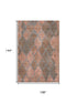 9' X 12' Copper And Gray Damask Washable Area Rug With UV Protection