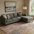 9' X 12' Copper And Gray Damask Washable Area Rug With UV Protection