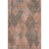9' X 12' Copper And Gray Damask Washable Area Rug With UV Protection