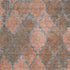 9' X 12' Copper And Gray Damask Washable Area Rug With UV Protection