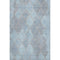 5' X 8' Denim Blue And Beige Damask Washable Area Rug With UV Protection