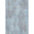 5' X 8' Denim Blue And Beige Damask Washable Area Rug With UV Protection