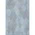 5' X 8' Denim Blue And Beige Damask Washable Area Rug With UV Protection