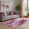 5' X 8' Burgundy And Salmon Abstract Washable Area Rug With UV Protection