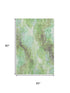 5' X 8' Green And Charcoal Abstract Washable Area Rug With UV Protection