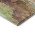 8' Coffee Mint Green And Beige Abstract Washable Round Rug With UV Protection